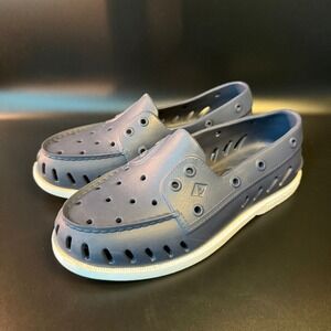 Sperry Authentic Original Float Boat Shoes Slip On Navy Blue Perforated Size 7‎